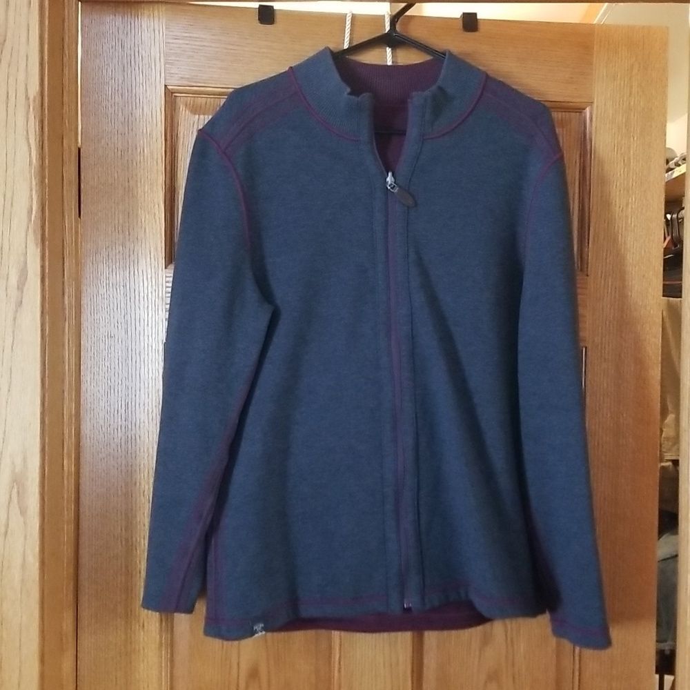 Reversable Gray and Purple Zipper Sweater